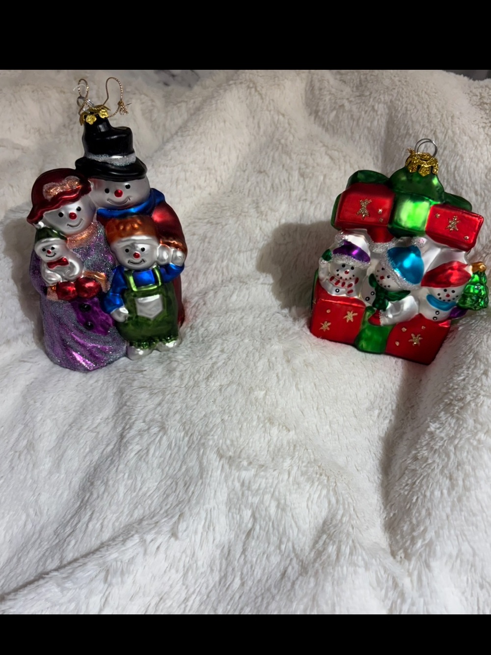 Vintage Blown Glass Christmas ornaments snowmen